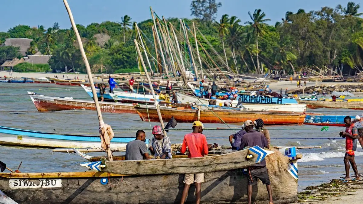 pêcheurs tanzaniens et dhows sur l’océan Indien - voyage en Tanzanie